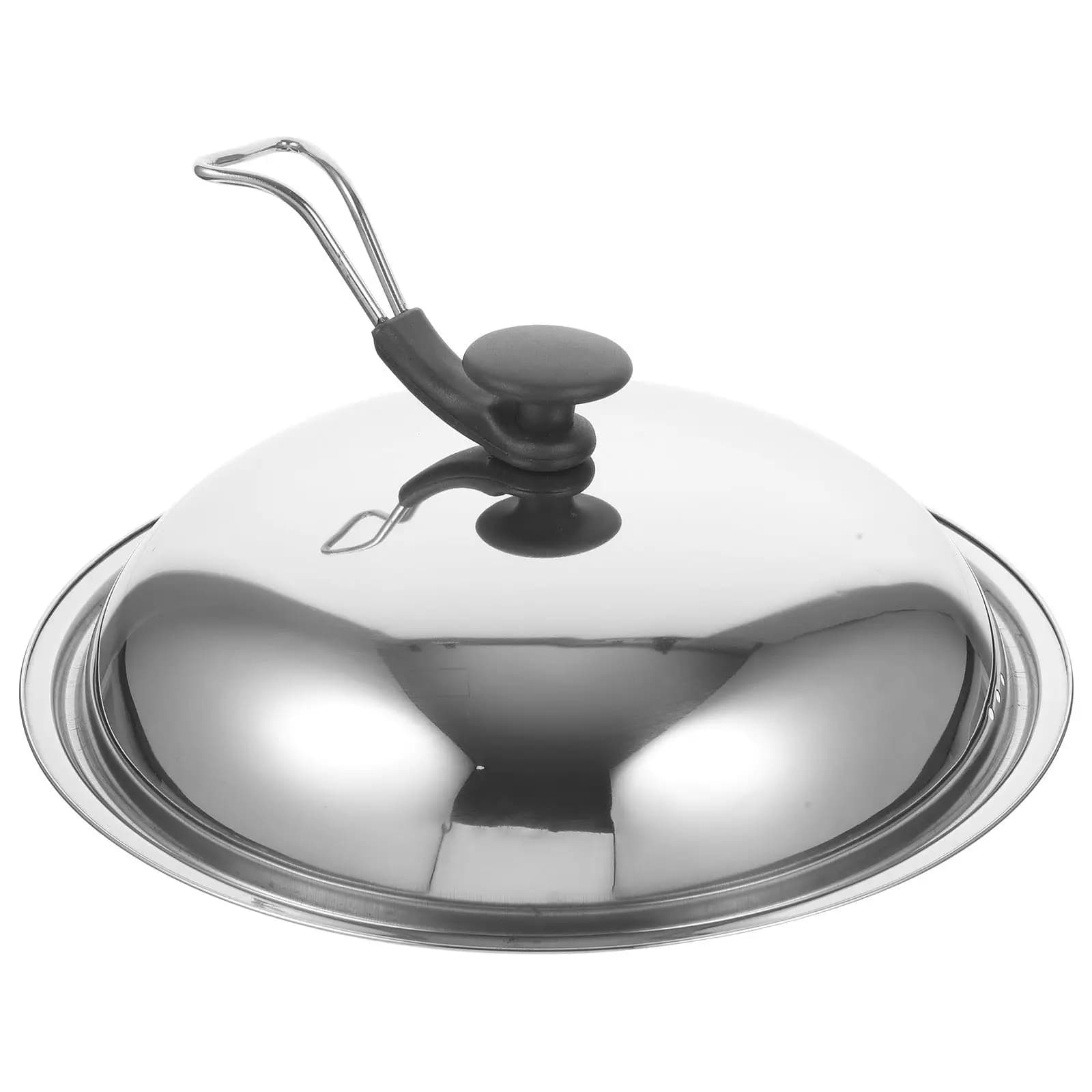 Stainless Steel Universal Pot Lid Invisible Pan Cover Cooking Pot Lid Vertical Stand Kitchen Accessory for Cast Iron Frying Pan