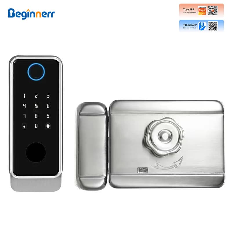 Waterproof outdoor Stainless Steel 304 Smart Rim Lock Cow Head Single Double sides Fingerprint TTlock Tuya Card Password Lock