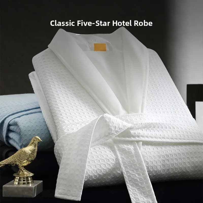 Men's Bathrobe for Hotel Cinque Stelle, in Pure Cotton Fast drying absorbent, Universal for All Seasons, Model 2026, Comfortable for the House