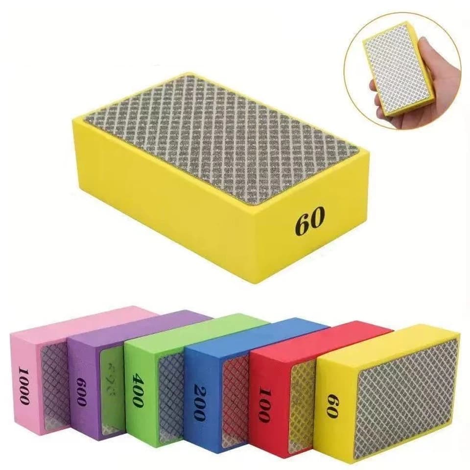 Nuovo 60-1000 # Tamponi Diamantati per Lucidatura Manuale, Blocchi Abrasivi per Levigatura di Piastrelle, Vetro, Pietra, Marmo, Ceramica, Disco Abrasivo, Utensile per Lucidatura