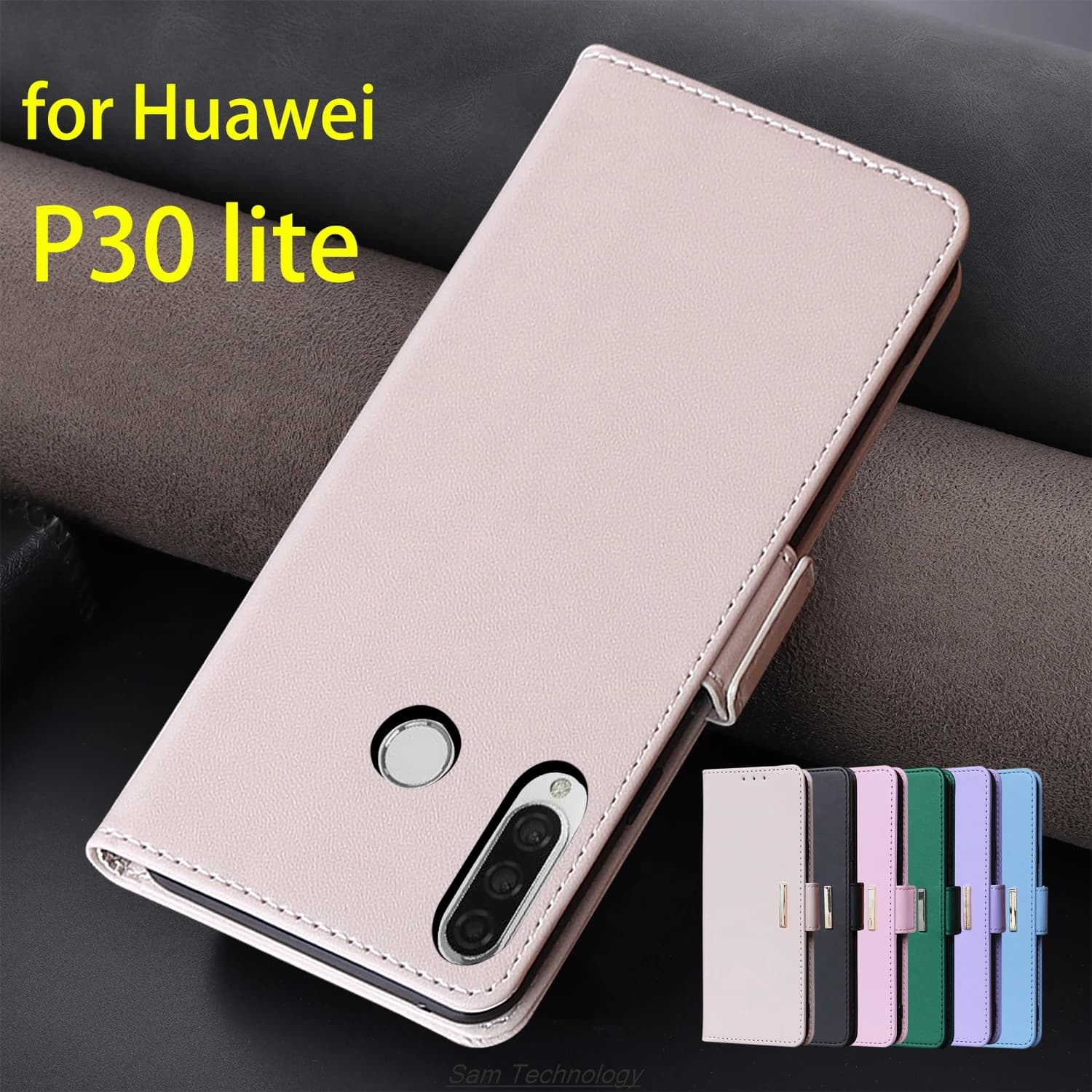 Custodia in pelle con fibbia magnetica per Huawei P30 lite / 2020 / XL / Portafoglio New Edition RFID BLOCKING Flip Cover Semplice Fundas Coque