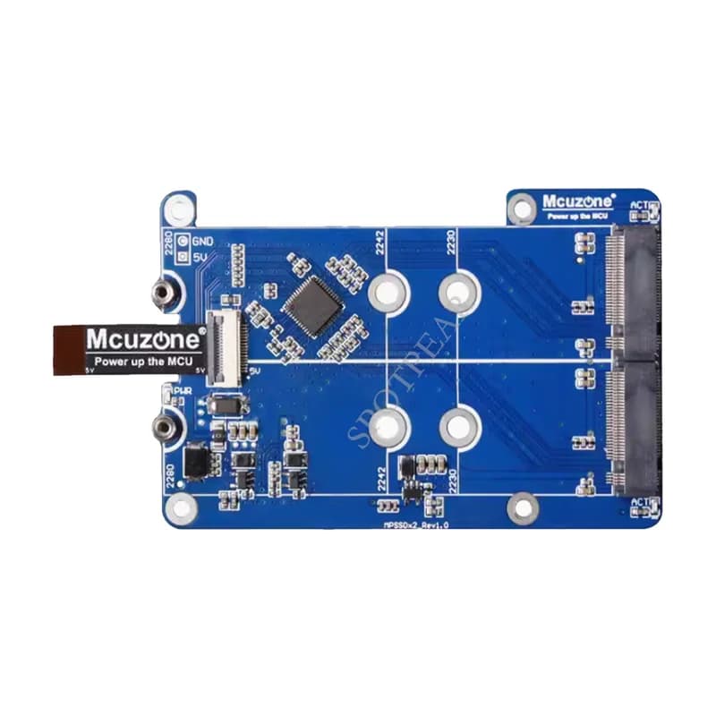 Raspberry Pi 5 PCIE to M.2 NVME dual SSD solid state drive MPS2280D expansion board Pi5 double 2280