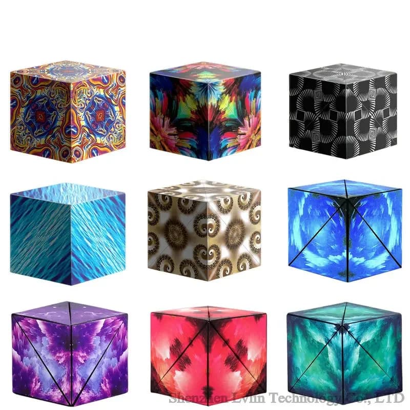 Varietà geometrica variabile cubo magico magnetico Anti Stress 3D Flip Puzzle Cube bambini antistress Fidget Toy