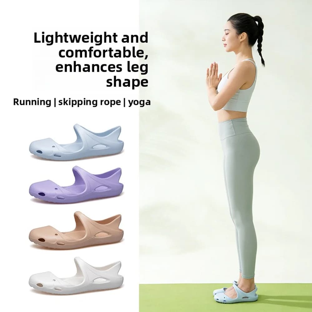 Sandali da yoga con supporto per l'arco plantare, per allenamento sportivo da donna, gamba dritta, antiscivolo, ammortizzanti, traspiranti, silenziosi, leggeri, morbidi