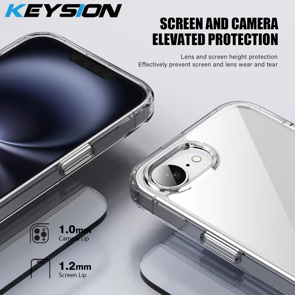 Custodia Trasparente Antiurto KEYSION per iPhone 17e 16e, Cover Posteriore Protettiva HD Trasparente in TPU+PC Morbido per iPhone 17e 16e