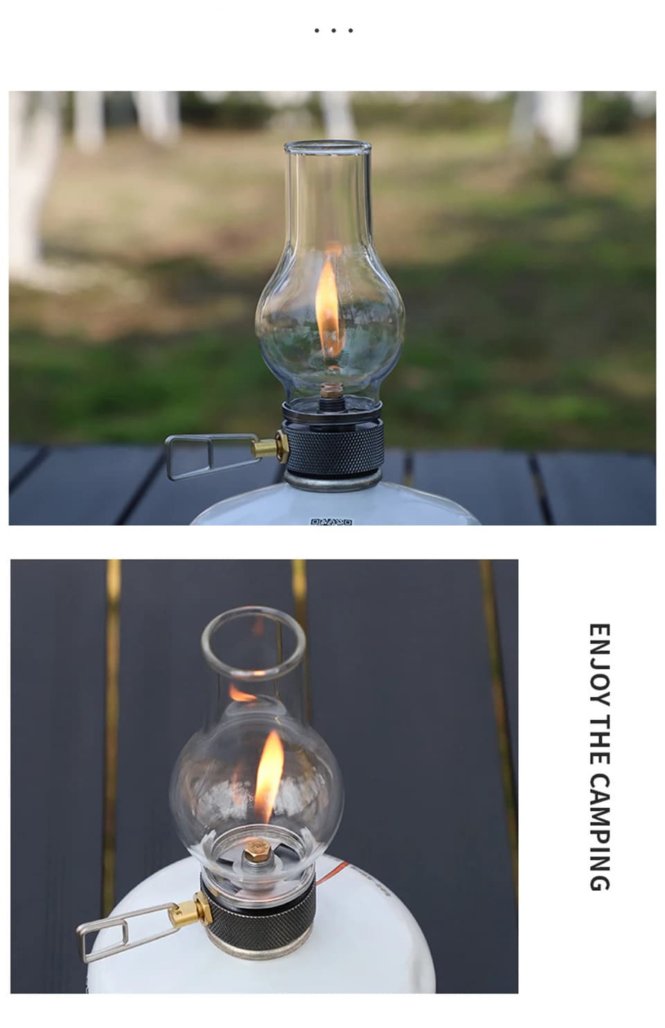 D5 Lampada da campeggio portatile a candela a gas Luce compatta a gas butano Uso esterno per campeggio Pesca Picnic Lampada a gas a luce notturna