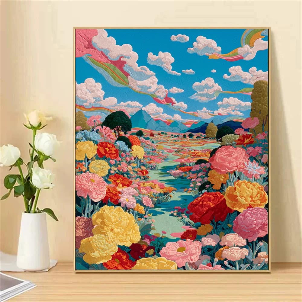Painting by Numbers For Adult Kit So many beautiful flowers DIY Dropshipping Canvas Oil Paint by Number Home Decor