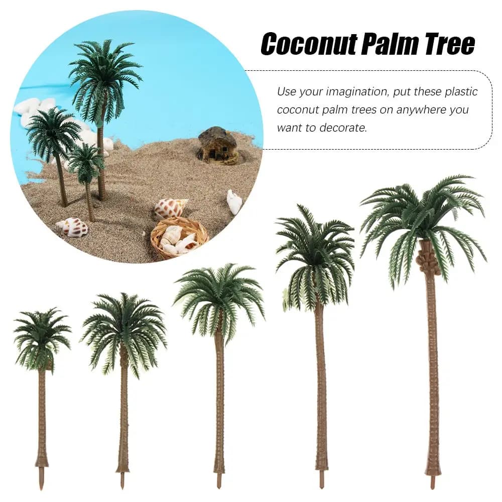 5 pcs miniature coconut palm plastic pots for plants bonsai craft micro landscape decoration diy landscape model
