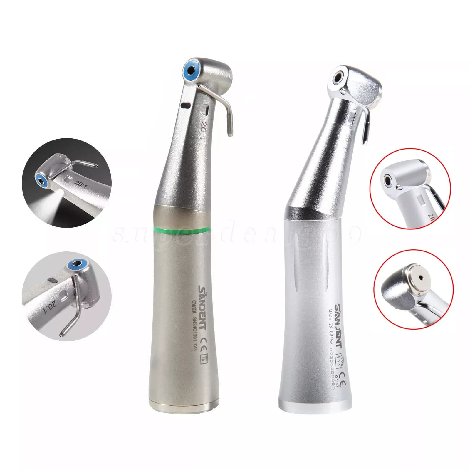 Manipolo chirurgico per impianti dentali 20:1(LED in fibra ottica) Contraangolo adatto al motore dell'impianto NSK