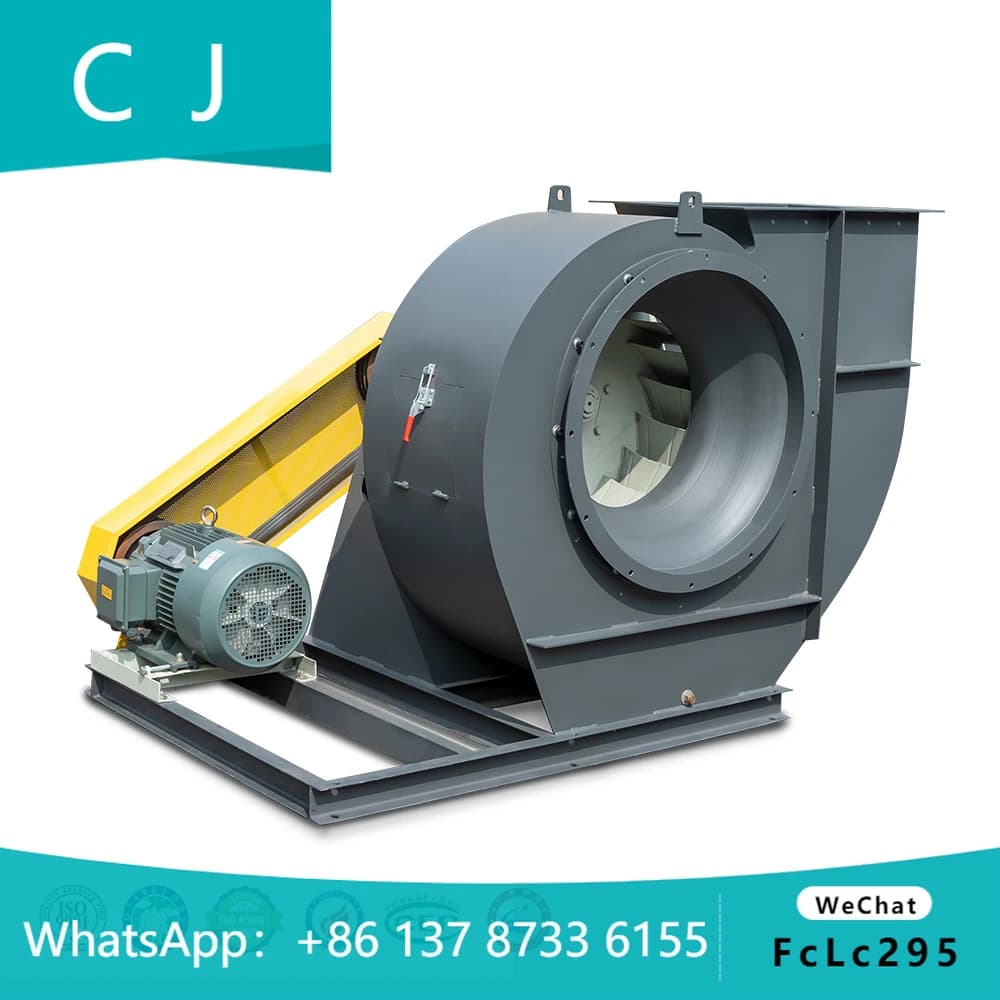 Ventilatore Centrifugo Industriale ad Alta Pressione con Trasmissione a Cinghia e Pale Radiali Rinforzate