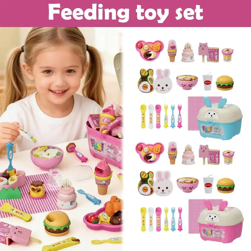 Children's pudding Toy for feeding Set of strawberry jelly pudding Storage box Children's playpen Set for girls Toys
