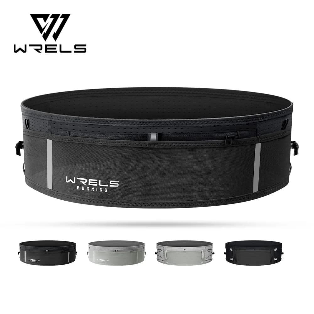 WRELS Marsupio Elastico da Corsa per Uomo e Donna, Borsa Sportiva Sottile Invisibile, Marsupio Leggero per Fitness