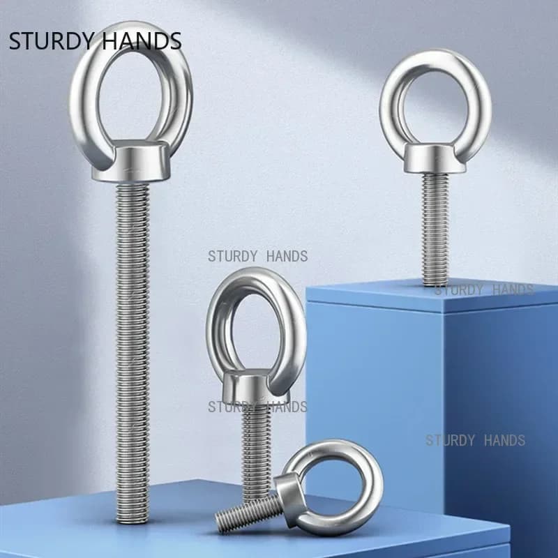 6 pz M3 M4 M5 M6 M8 M10 M12 bullone a occhiello in acciaio inox viti a occhiello di sollevamento marino anello foro ad anello cavo corda golfare strumenti Hardware