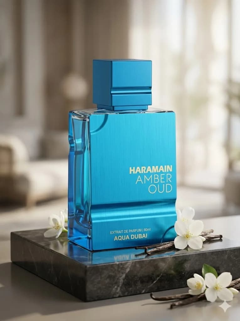Al Haramain Amber Oud Aqua Dubai 60ml Extrait De Parfum, Fragranza di Lusso Unisex a Lunga Durata, Aroma Acquatico Estivo, Nuovo Regalo