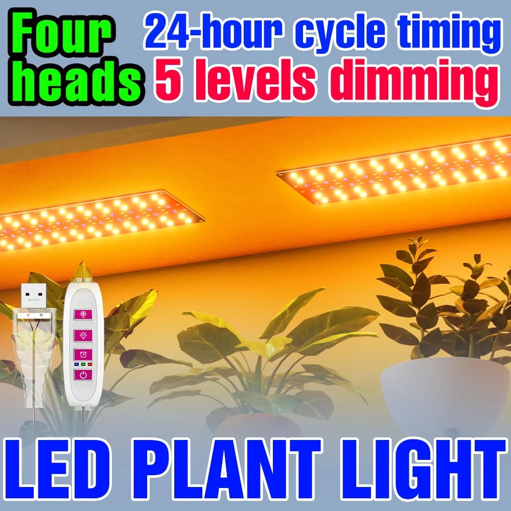 LED Lamp for Cultivation Plants Complete 5V, USB Lighting Dimmable for Flowers, Fruit and Vegetables