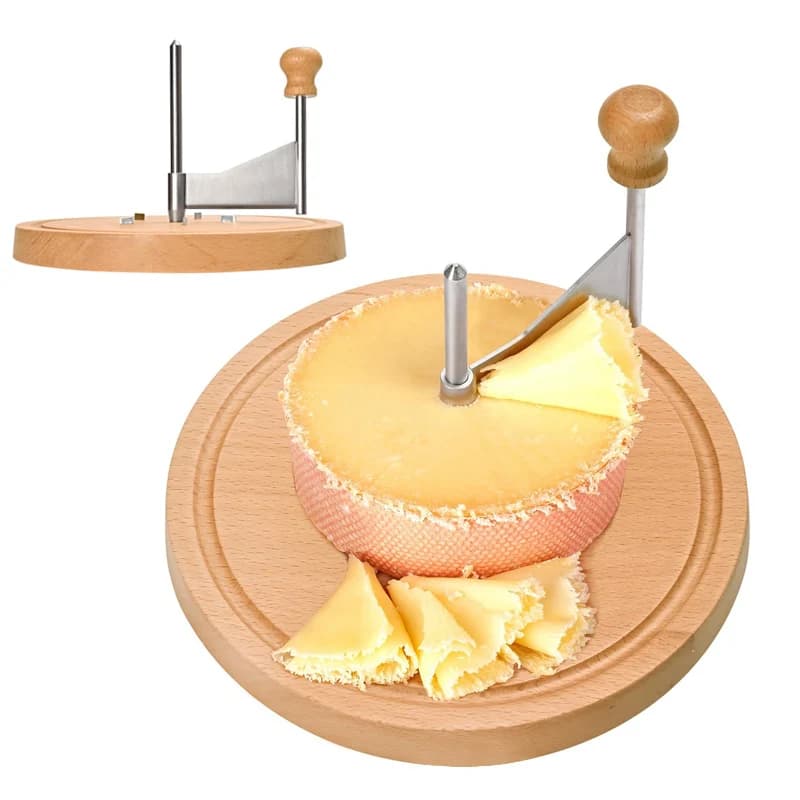 Bigodino per formaggio in legno Ruota per formaggio rotante Cioccolato Trituratore multifunzionale antiruggine Bigodino per formaggio Girolle con manico