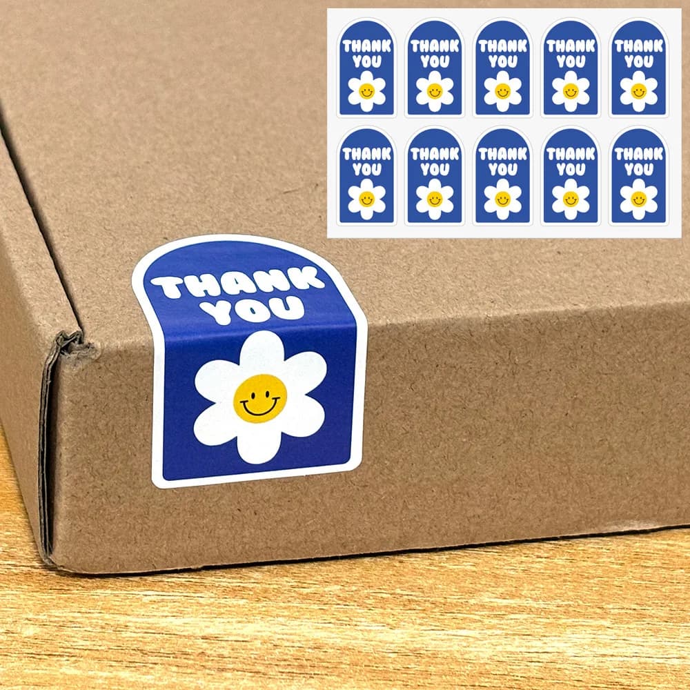 100/200 pezzi Questo pacchetto è felice per vedere anche adesivi Decorazioni per confezioni regalo per piccole imprese Etichette adesive di ringraziamento