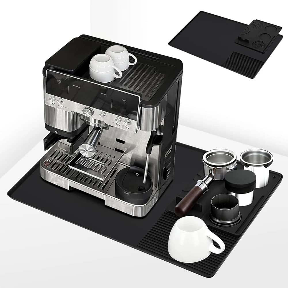 Tappetino da caffè in silicone LMETJMA con tappetino per pressare il caffè rimovibile, tappetino antiscivolo resistente al calore per macchina per caffè espresso Ninja Luxe