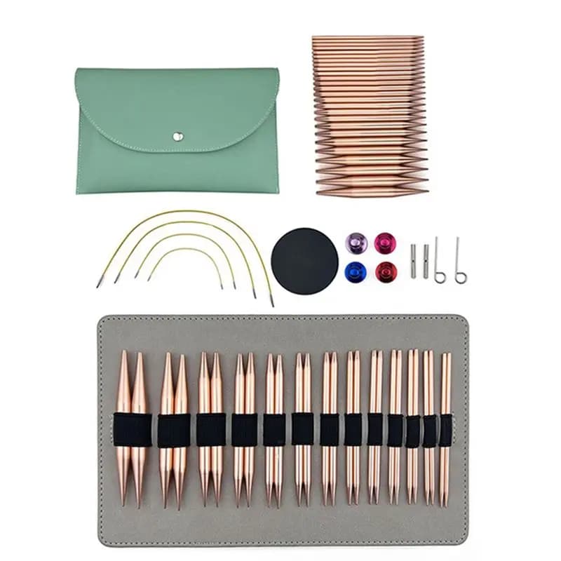 Ultimo Modello Set di 13 Paia di Ferri Circolari Intercambiabili, Ferri Circolari per Maglieria, Ferri da Maglia, 3mm-10mm
