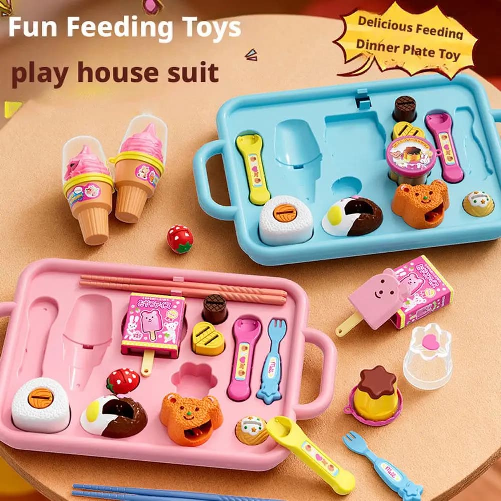 Giocattoli per la casa di alimentazione del budino, giocattolo per budino con scatola per il pranzo per l'educazione precoce, giocattolo per l'alimentazione del budino per bambini, set di giochi di finzione per bambini, regali