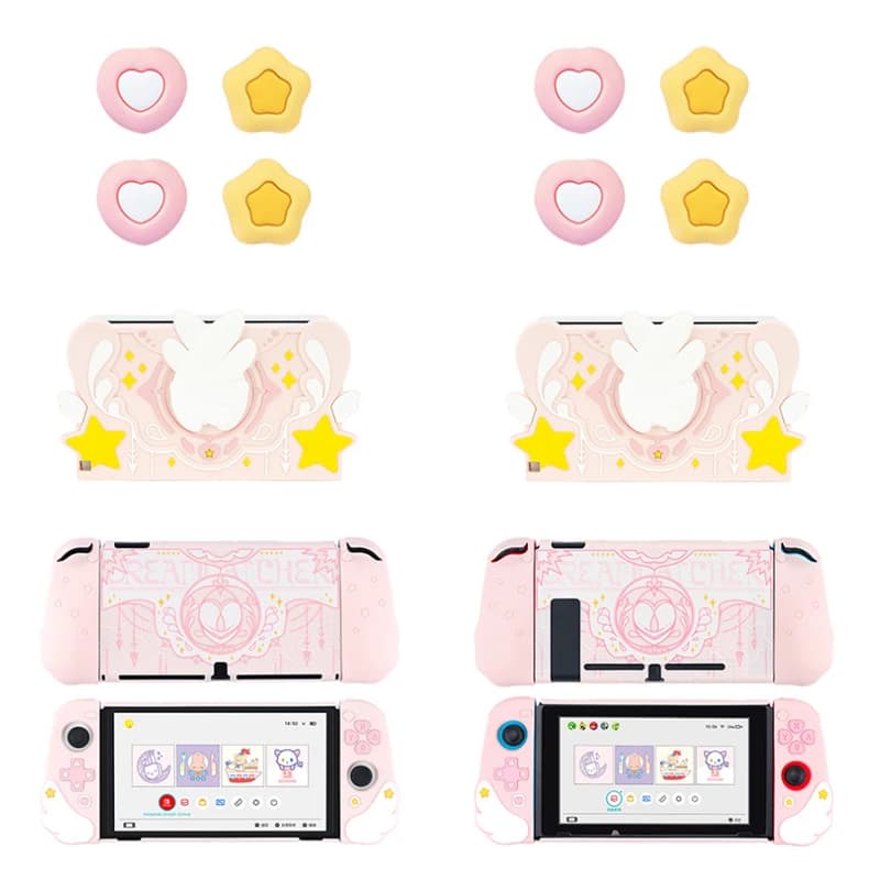 Star Wings TV Dock Caricatore Protezione in silicone per Switch/NS Oled Custodia rigida Joy-Con Morbida impugnatura Shell Thumb Stick Cap Cover