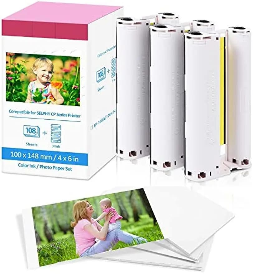 Compatibile Canon KP-108IN 3 colori inchiostro 180 carta fotografica a sublimazione 4*6 "(100*148mm) per stampante Canon Selphy CP1300 CP1200 CP900