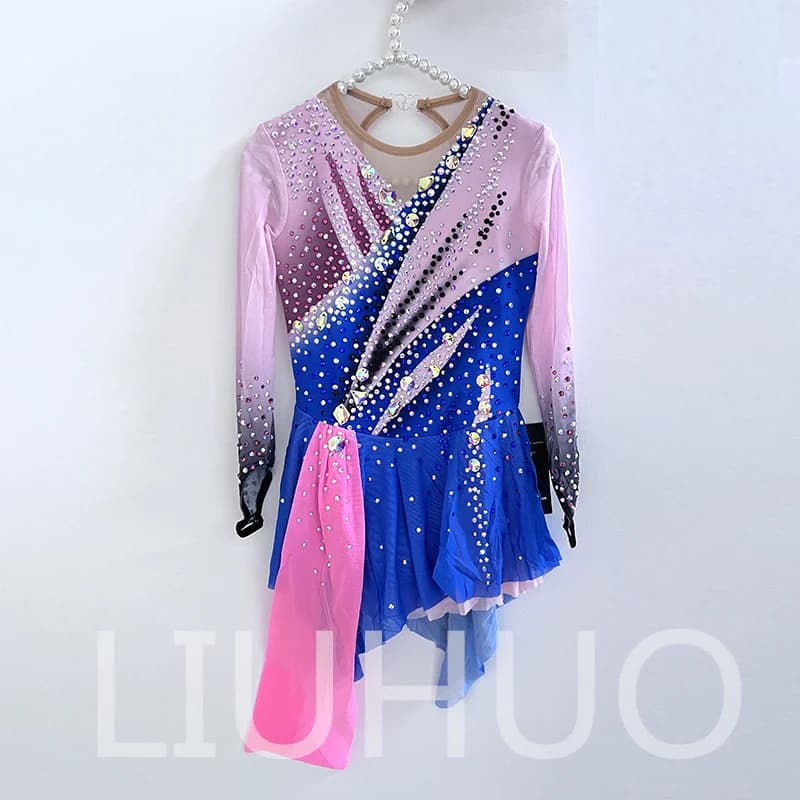 LIUHUO Pattinaggio di Figura sul Ghiaccio Vestito Ragazze Donne Adolescenti Elastico Spandex Concorso All'ingrosso BD1849