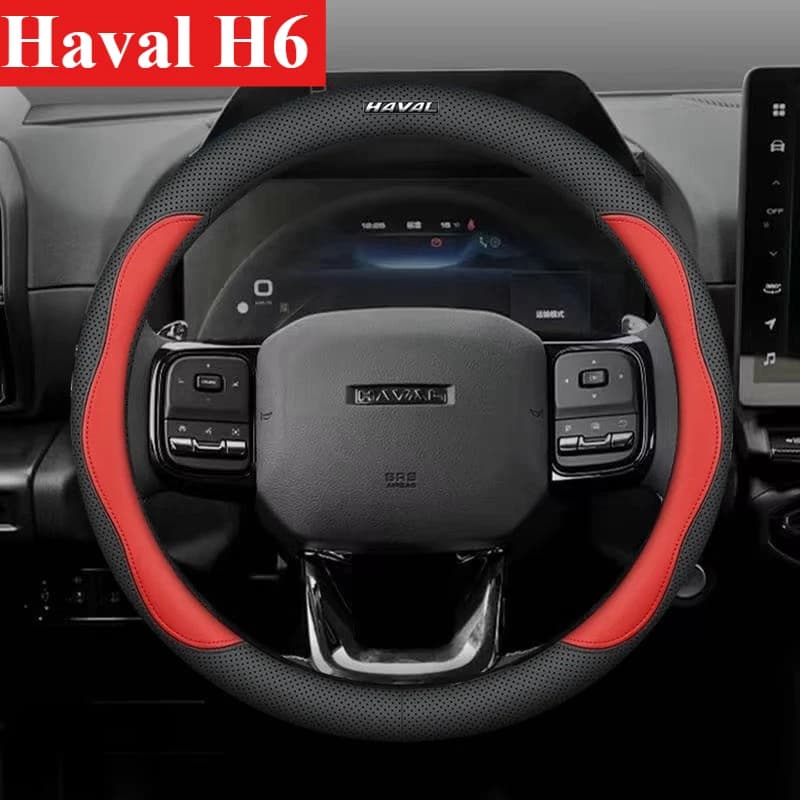 Leather Car Steering Wheel Cover for GWM Haval H6 PHEV HEV GT 2020 2021 2022 2023 2024 2025 2026 Accessories