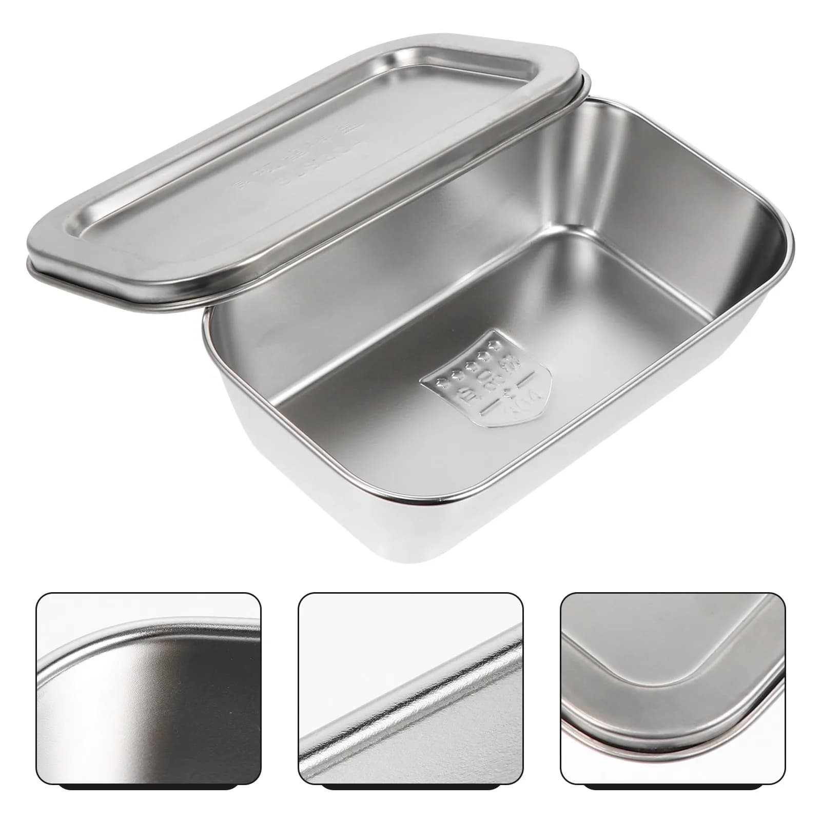 1Pcs Skin Friendly Stainless Steel Butter Container with Lid Freshness Preserving Food Storage Box for Kitchen Home Use Butter