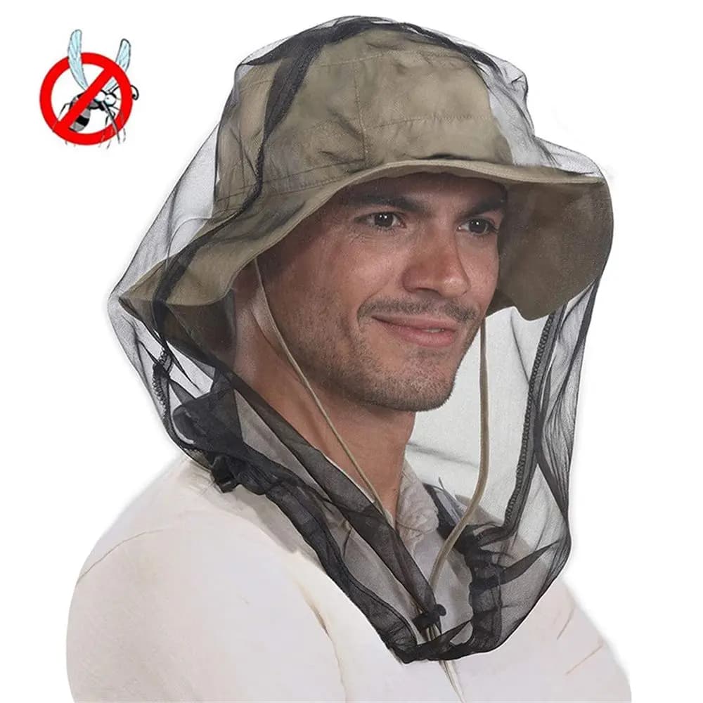 Cappello a Rete per Protezione da Insetti e Api, Cappello Anti-Zanzare per Pesca, Protezione Viso per Viaggi, Escursioni e Campeggio