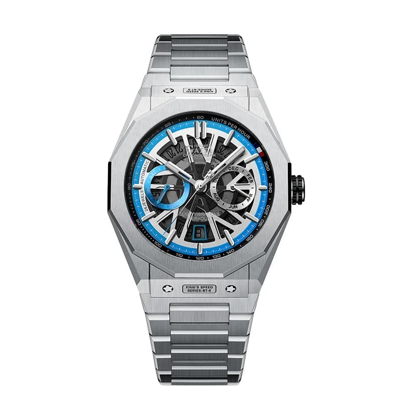Orologi meccanici automatici BONEST GATTI Fashion con cassa e cinturino in acciaio inossidabile per uomo