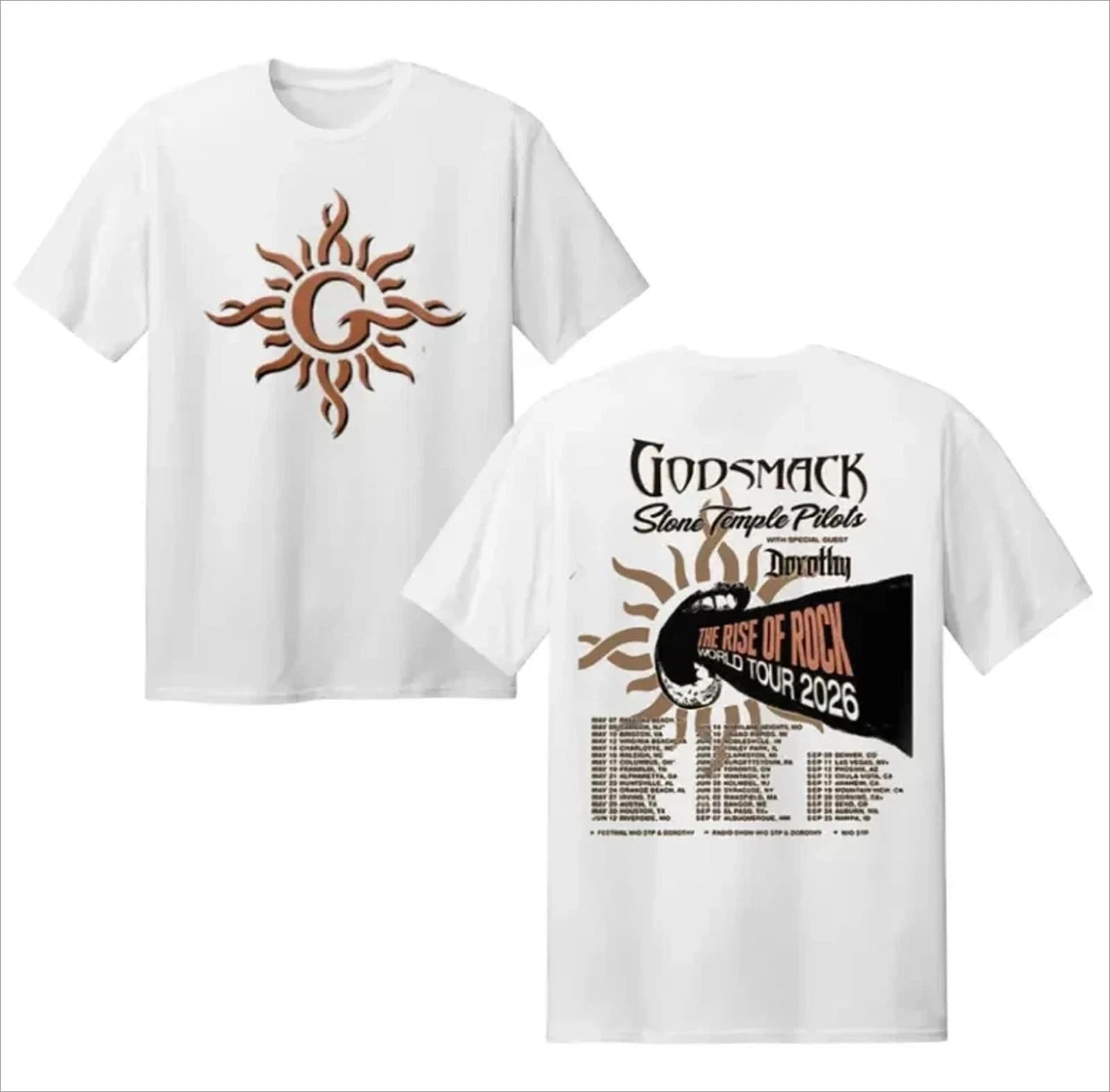 Godsmack 2026 World Tour T-shirt, Size S-4XL, Daily Outdoor Retro Men's and Women's T-shirt, Fan Commemorative Printed T-shirt