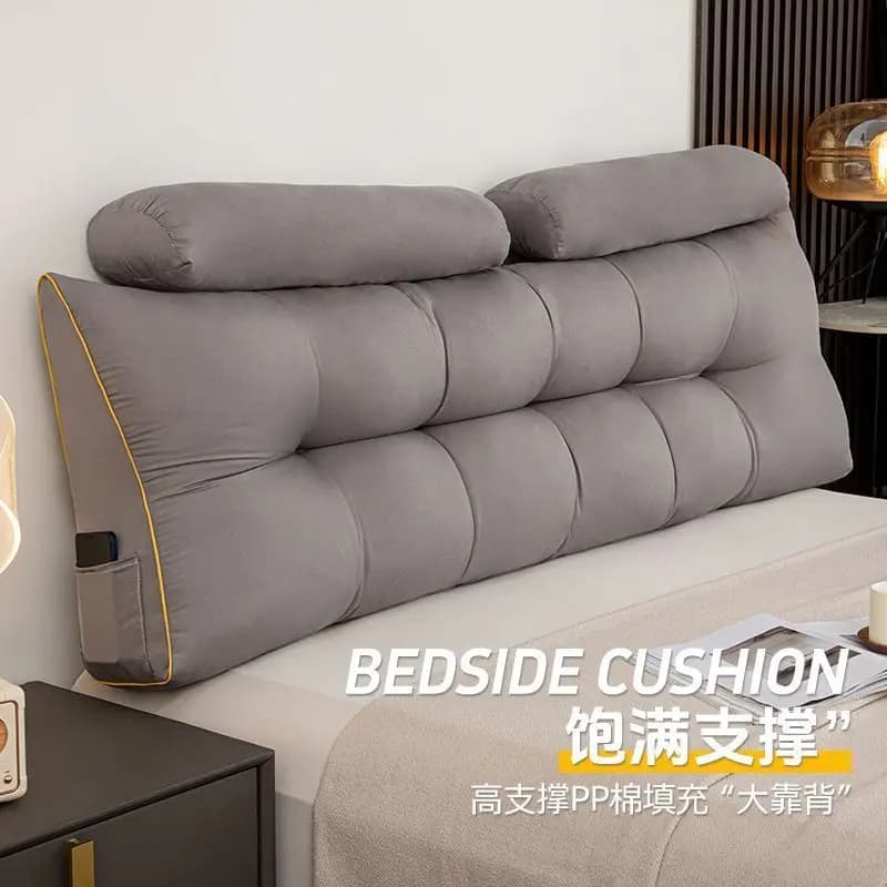Premium bedside cushion new triangular large backrest bed tatami soft bag waist pillow removable and washable
