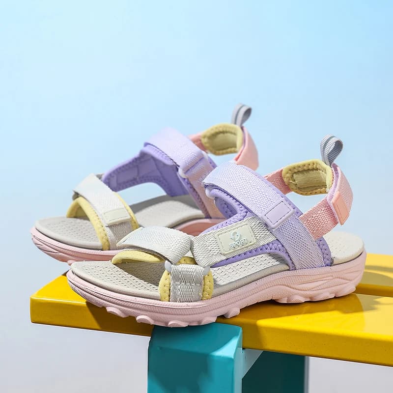New Summer Children's Sandals Breathable Sport for Girls Outdoor Beach Shoes Open-Toe Comfortable Walking Sandalies Size 30-38