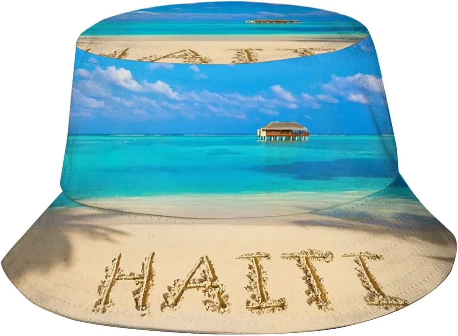 Cappello da pescatore con bandiera haitiana Haiti, moda, spiaggia, sole, tesa larga, cappelli da pescatore all'aperto per donne, uomini e adolescenti