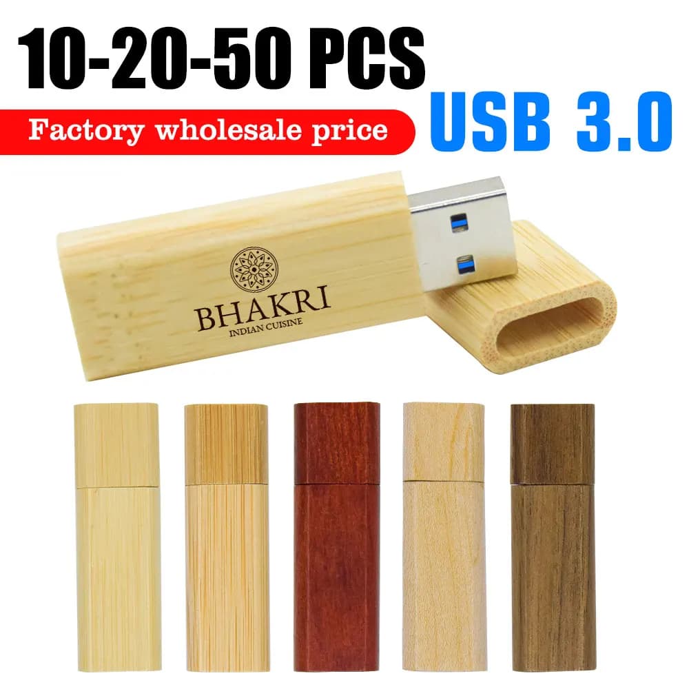 Chiavetta USB 3.0 in legno 10/ 20/ 50 PZ/LOTTO Chiavetta USB da 128 GB Logo personalizzato gratuito con scatola Memory Stick 64 GB 32 GB Disco U