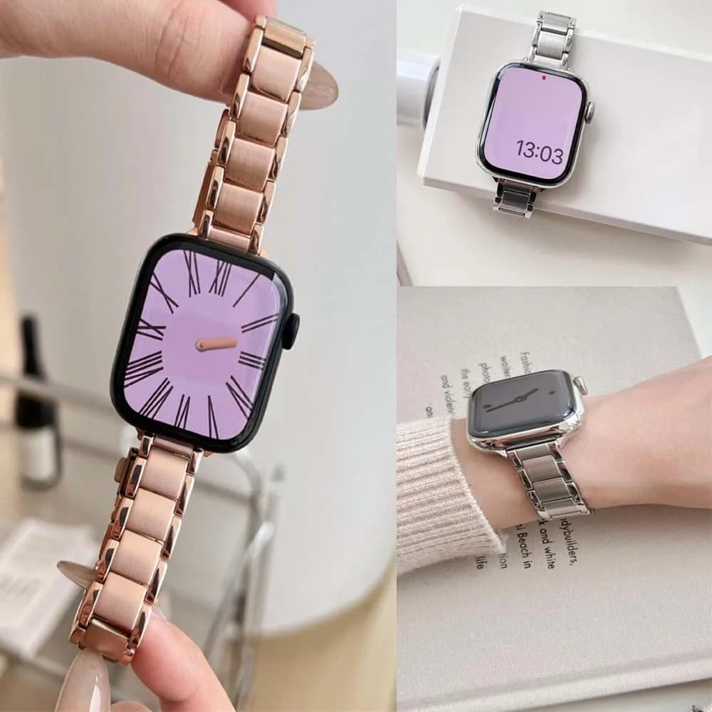 Cinturino in metallo sottile per Apple Watch Ultra 9 49mm S10 8 7 41 45mm 6 SE 44 42 38 40mm cinturino in acciaio inossidabile di lusso per braccialetto IWatch