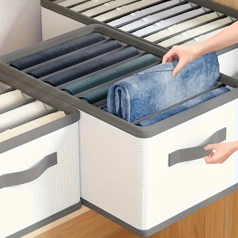Foldable Fabric Drawer Organizers with Handles - Multi-Compartment Storage Box for Clothes, Pants, Bedding, Closet Organizers