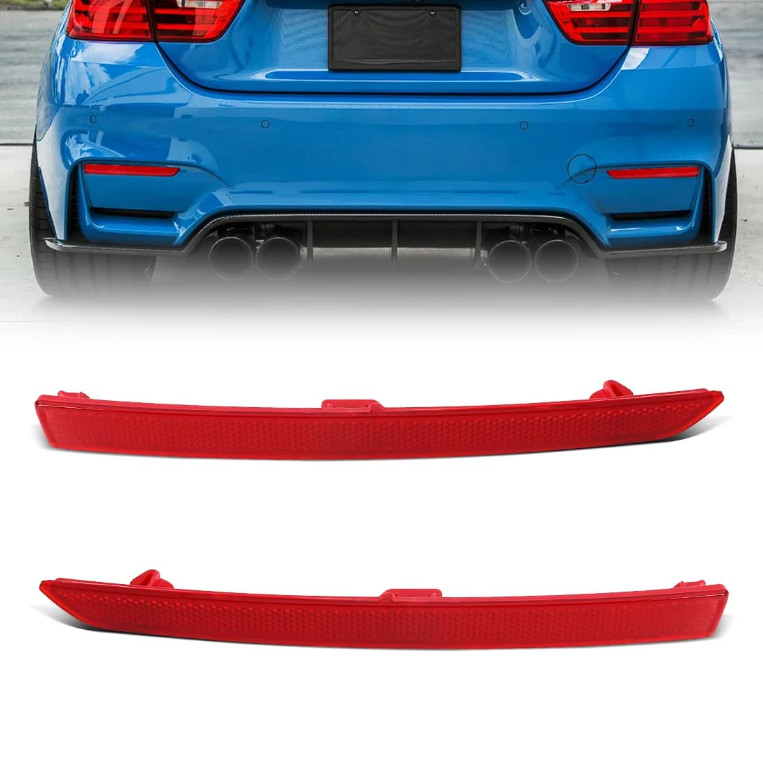 63147848583 63147848584 Per BMW Serie 3 4 M3 M4 F80/F82/F83 2012-2019 Paraurti posteriore Riflettore Freno di coda Avvertimento Luci di arresto