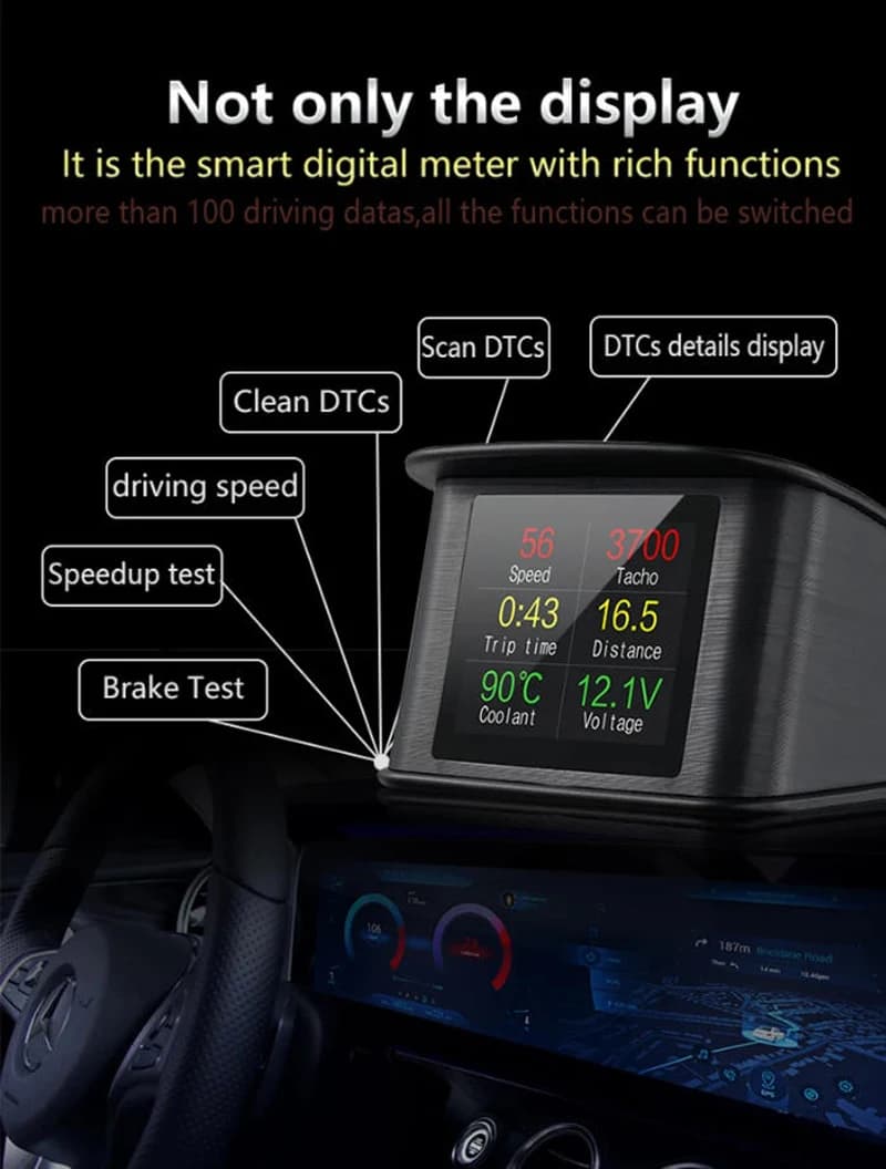 Proiettore per parabrezza HUD OBD II 2 per auto, display head-up per Volkswagen Golf Jetta Tiguan Tourag Passat CC Bora