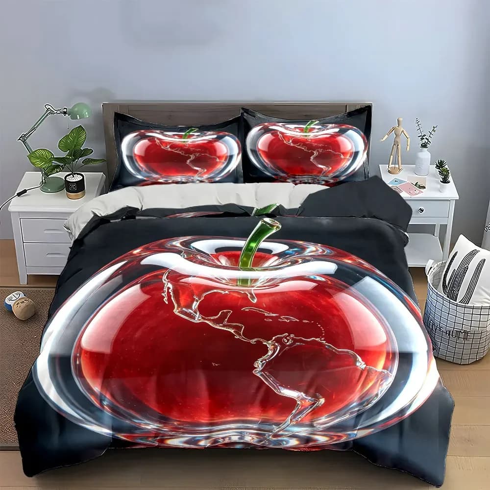 "Glass Apple Decor Set" Soft Comfortable Duvet Cover Bedding Set Included 1*Duvet Cover & 2*Pillowcases, gift