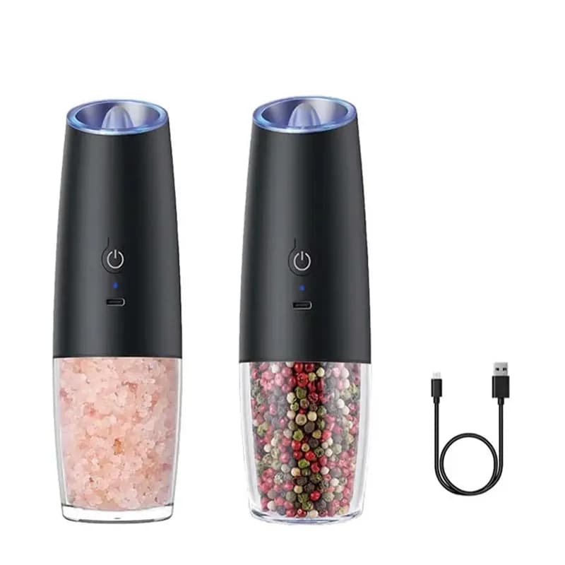Set di macina sale e pepe per macina spezie in acciaio inossidabile con pistola elettrica ricaricabile USB da cucina
