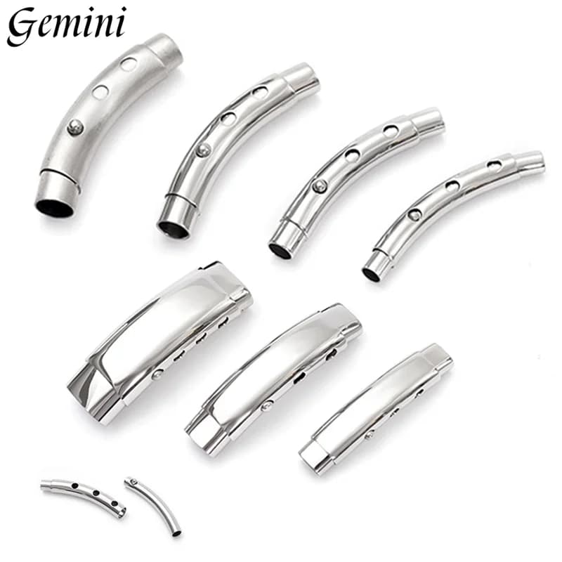 5 pieces adjustable bayonet clamps stainless steel 3mm 4mm 5mm 6mm for leather cable diy bracelet buckle jewelry creation supplies