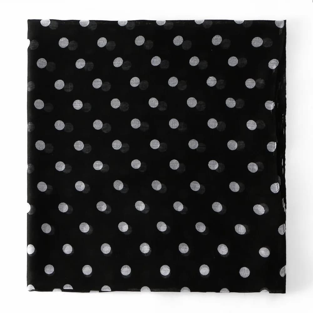 Breathable Cotton Long Scarf Lightweight Stylish Polka Dot Shawl Versatile Head Decoration Classic Pattern Headscarf Travel