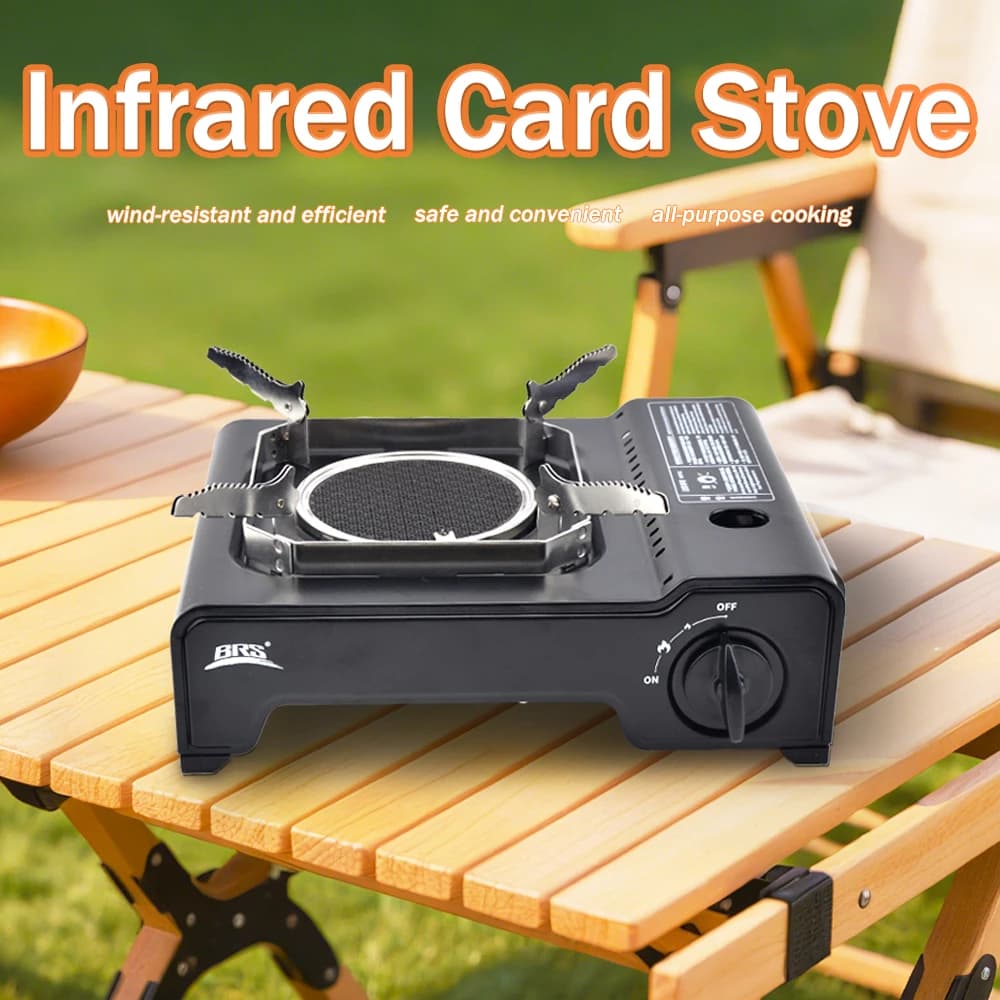 BRS 2600W Camping Gas Stove Quick Heating, Wind Resistant, With Infrared Cartridge, Outdoor Gas Burner