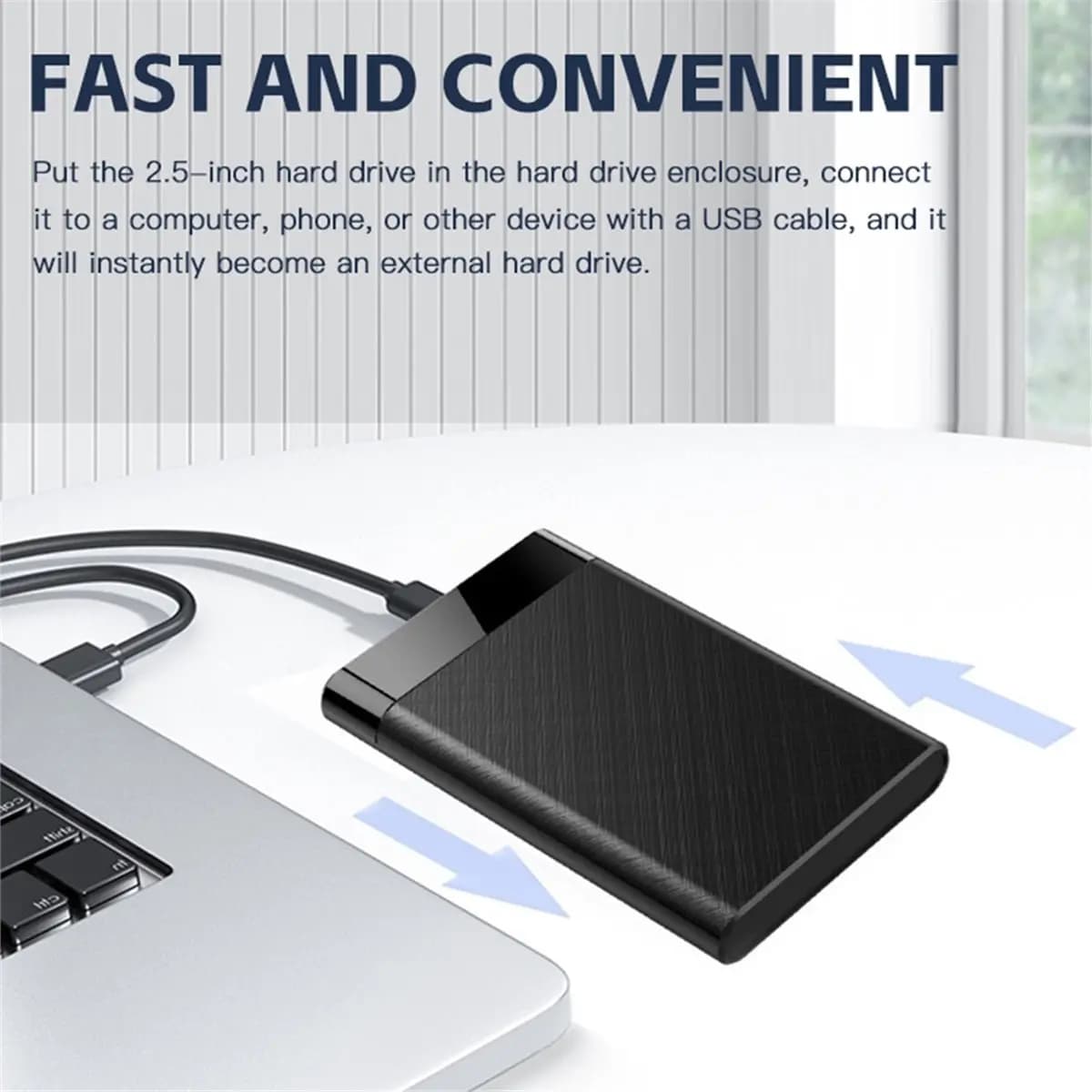 DT90 New USB 3.0 HDD Enclosure 2.5" SATA External Hard Drive Case 2.5 Inch SSD High Speed Transmission