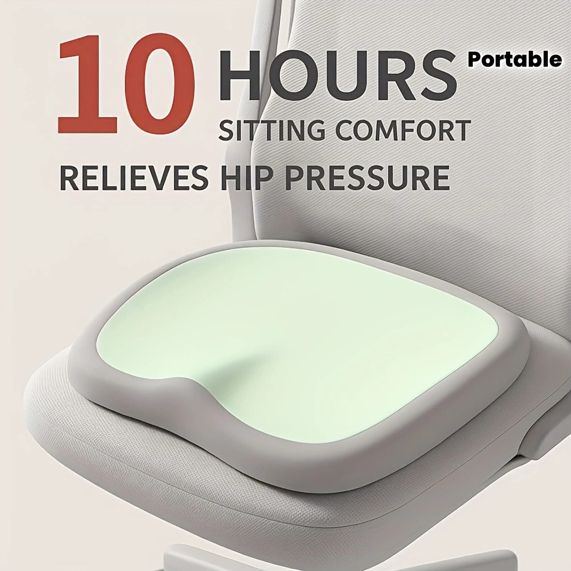 Cuscino Ergonomico in Memory Foam per Sedute Prolungate, Supporto Regolabile per Fianchi e Vita, Cuscino Portatile per Sedia da Ufficio, Auto e Casa