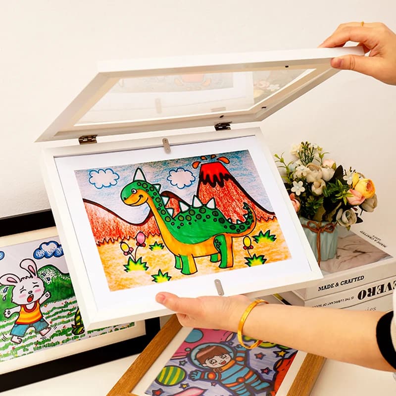 Cornici Magnetiche per Bambini A3 A4, Cornici Intercambiabili per Foto, Disegni e Immagini, Cornici per Esposizione e Conservazione