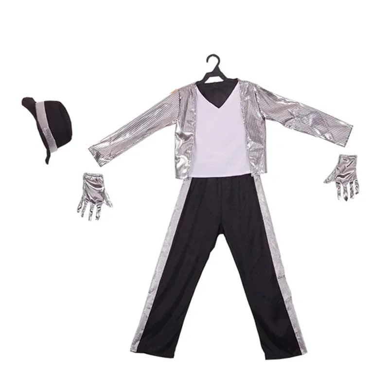 Nuovo Costume di Carnevale Michael Jackson per Bambini, Ragazzi, Cosplay, Spettacoli, Parodie, Feste di Compleanno GQ442226