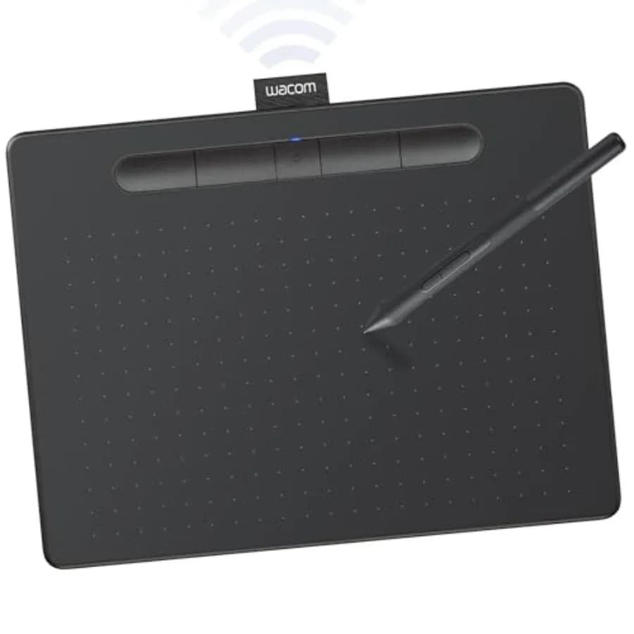 Tavoletta Grafica Bluetooth Intuos Media Portatile per Insegnanti, Studenti e Creatori con 4 Tasti Express Personalizzabili Compatibili